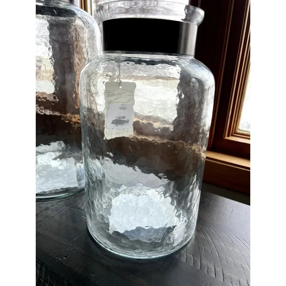 Lukasvale Large Vase, Clear Hammered Antiqued pewter-tone, NWT